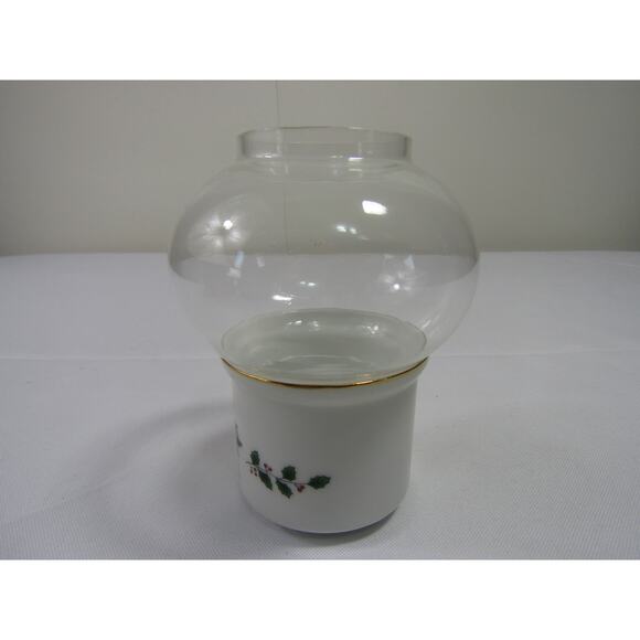 Porcelain Mini Hurricane with Candle Home Decor Glass Light Lantern Open Box - Picture 2 of 11